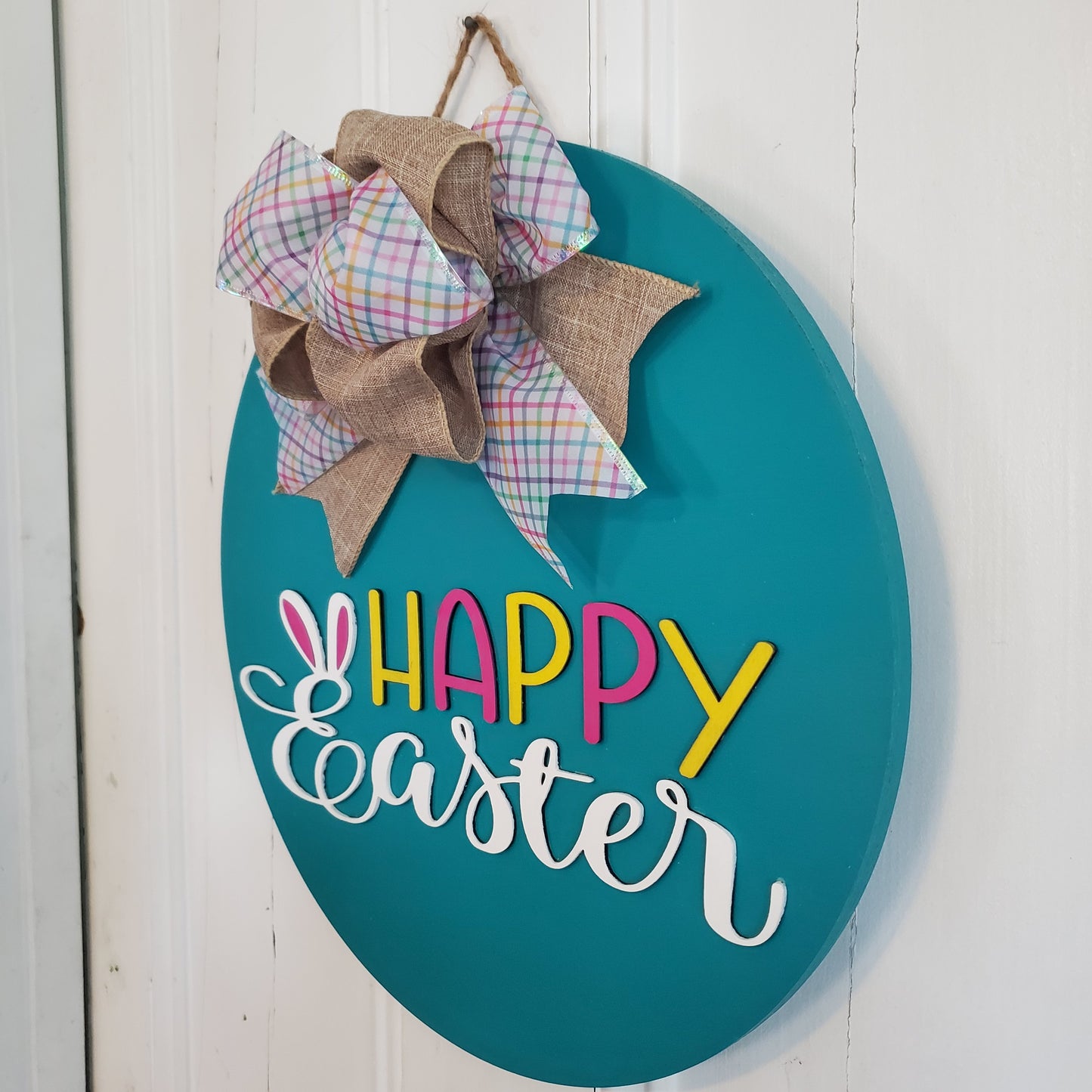14" 3D Happy Easter -Teal