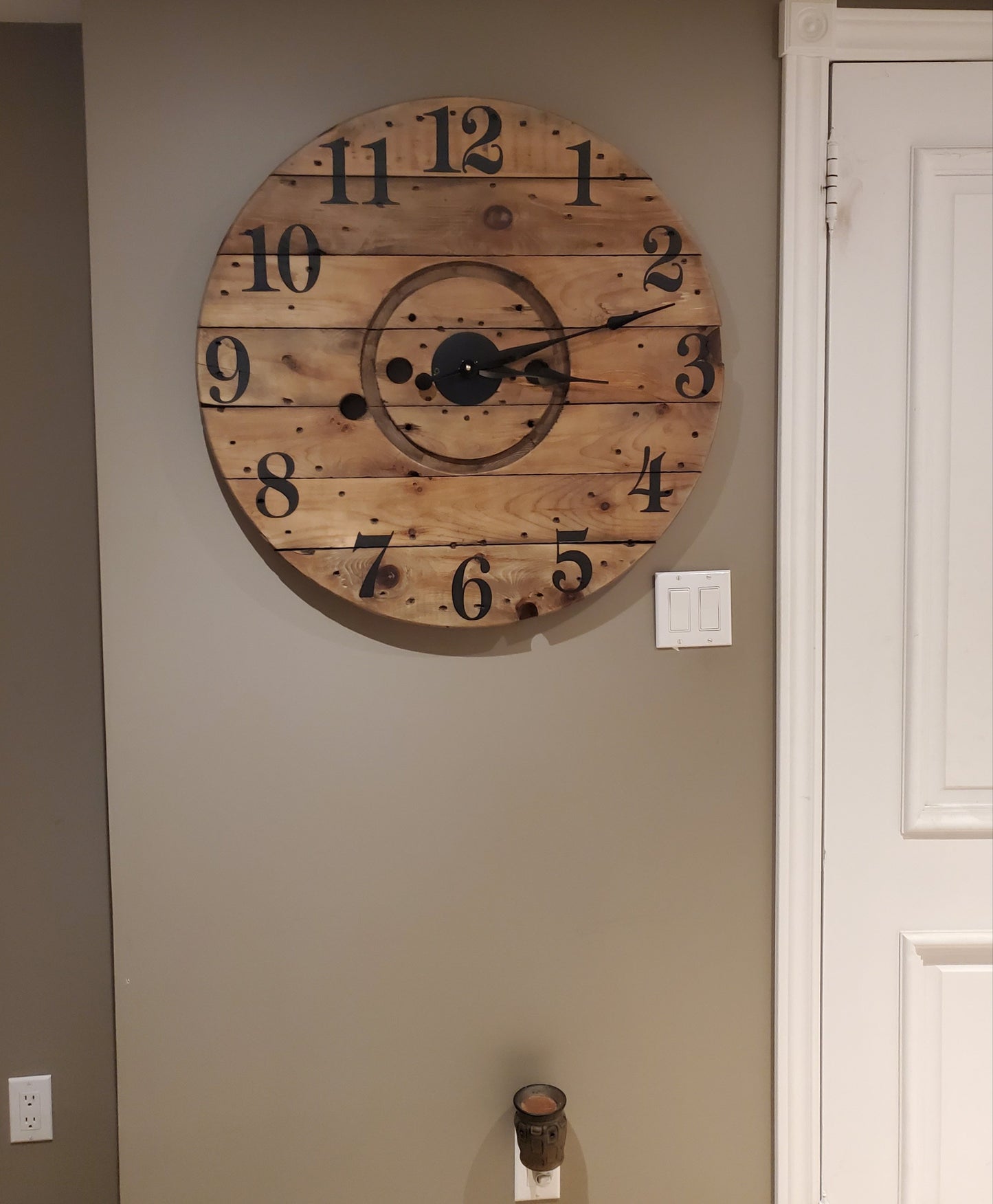 30" Spool clock - Stained Walnut