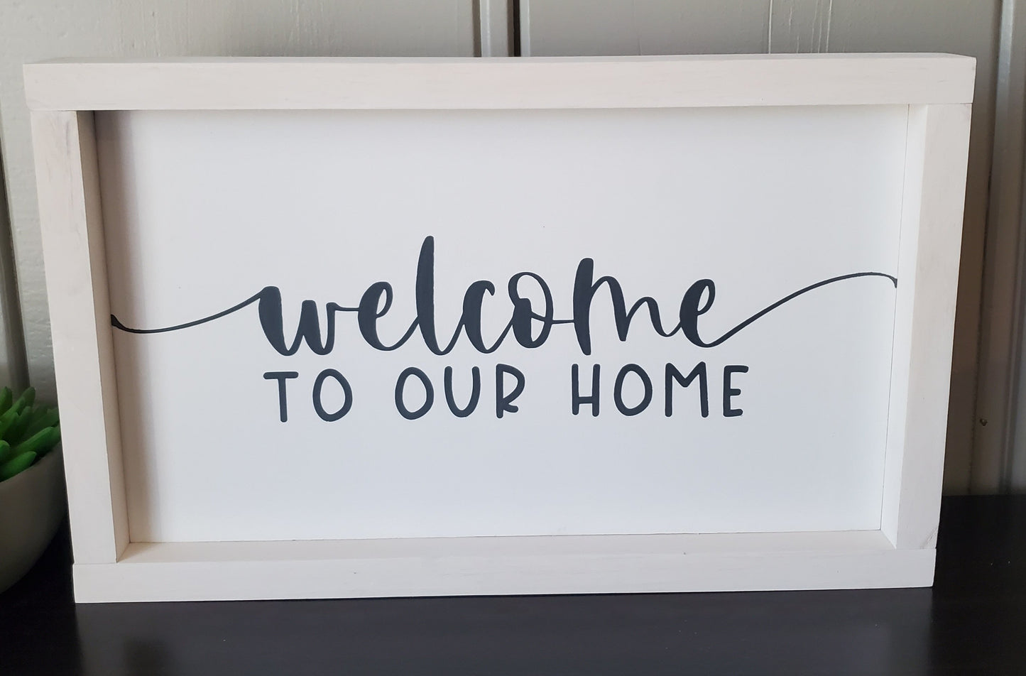 Welcome to our home -white washed