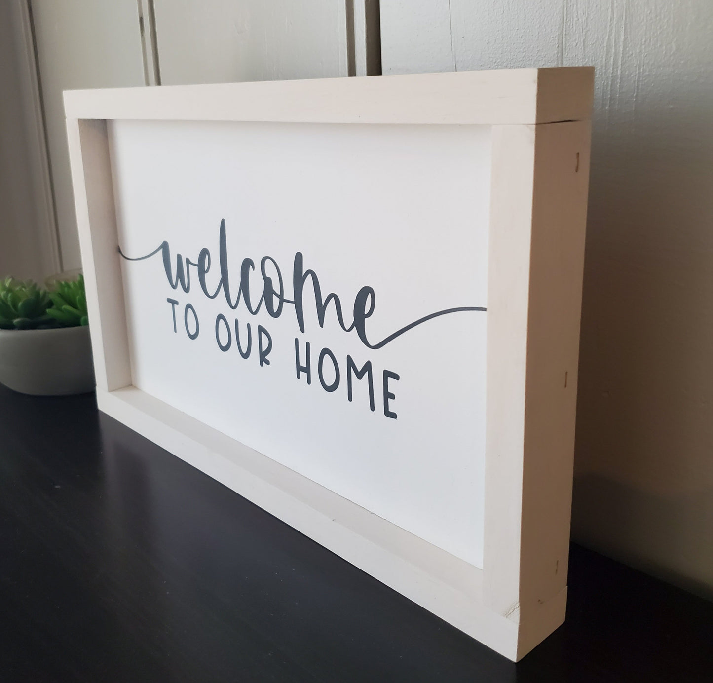 Welcome to our home -white washed