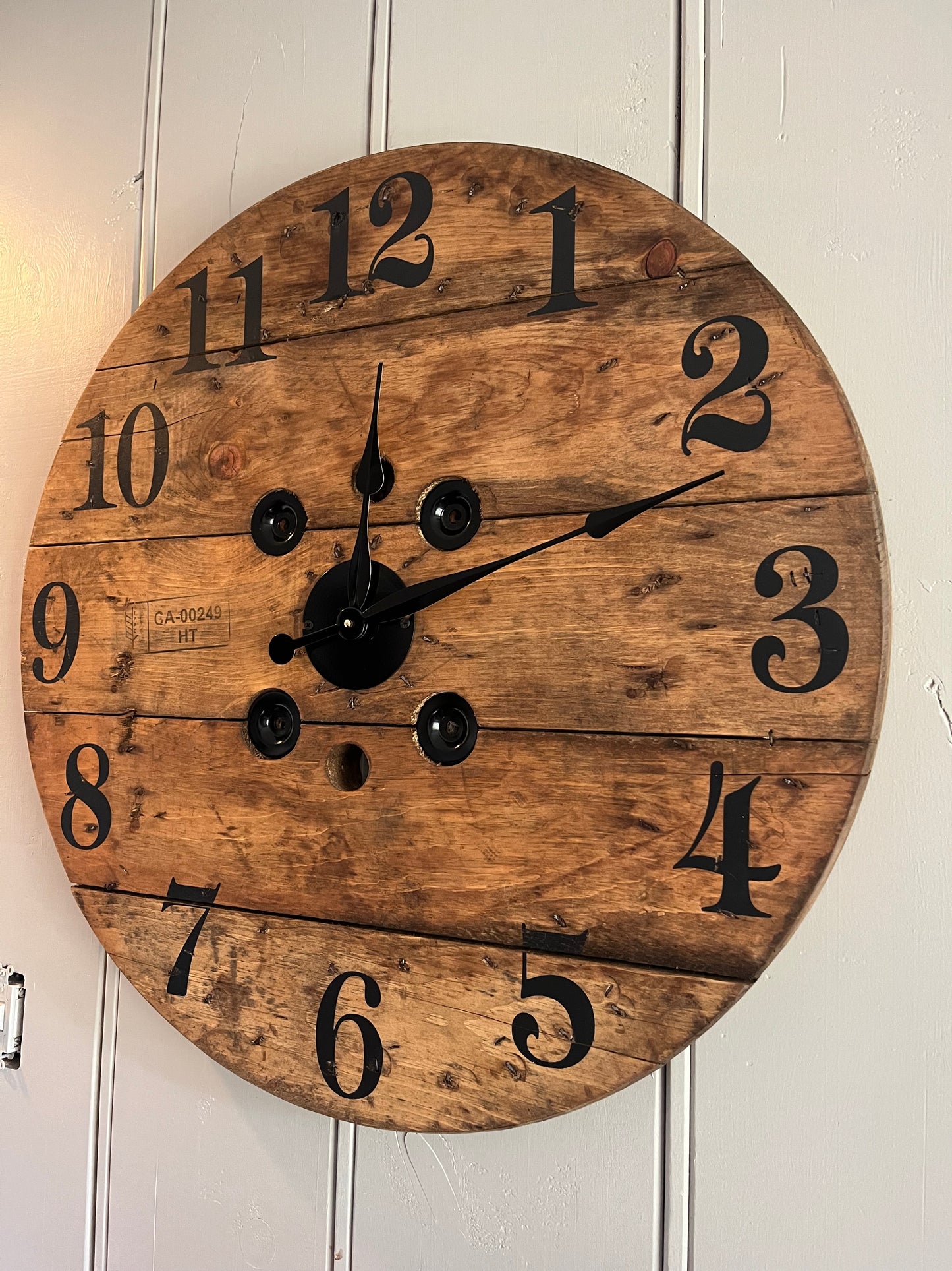 30" Spool clock - Golden Oak