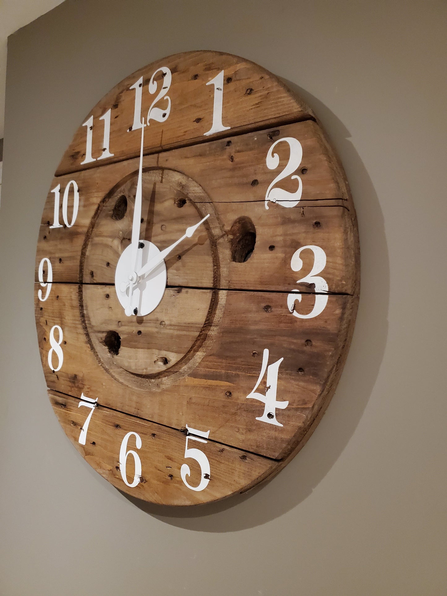 24" Spool clock Stained Walnut