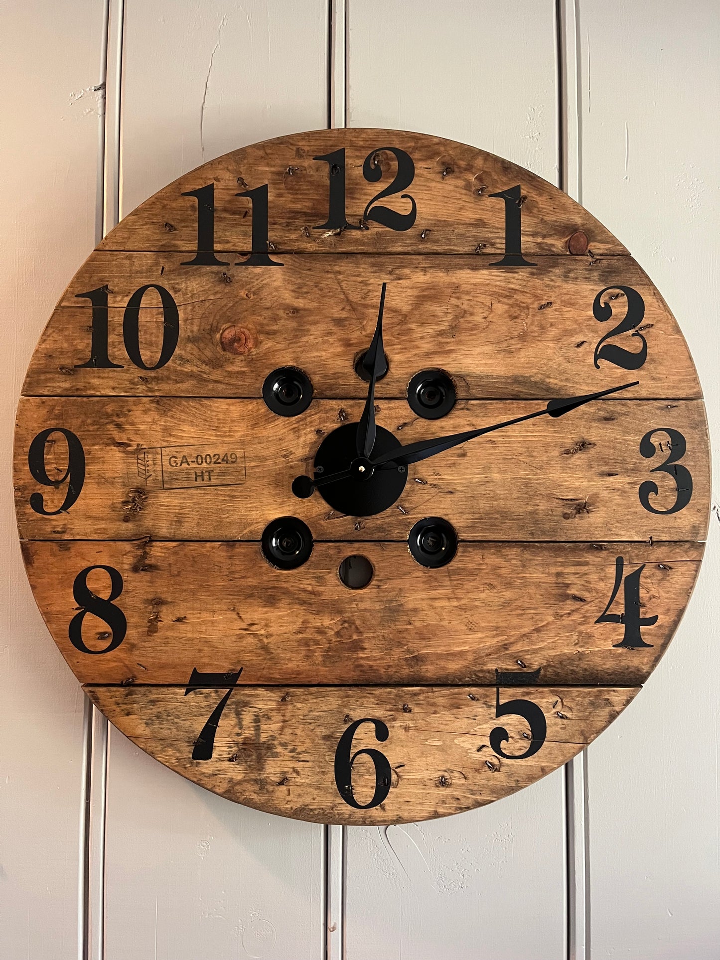 30" Spool clock - Golden Oak
