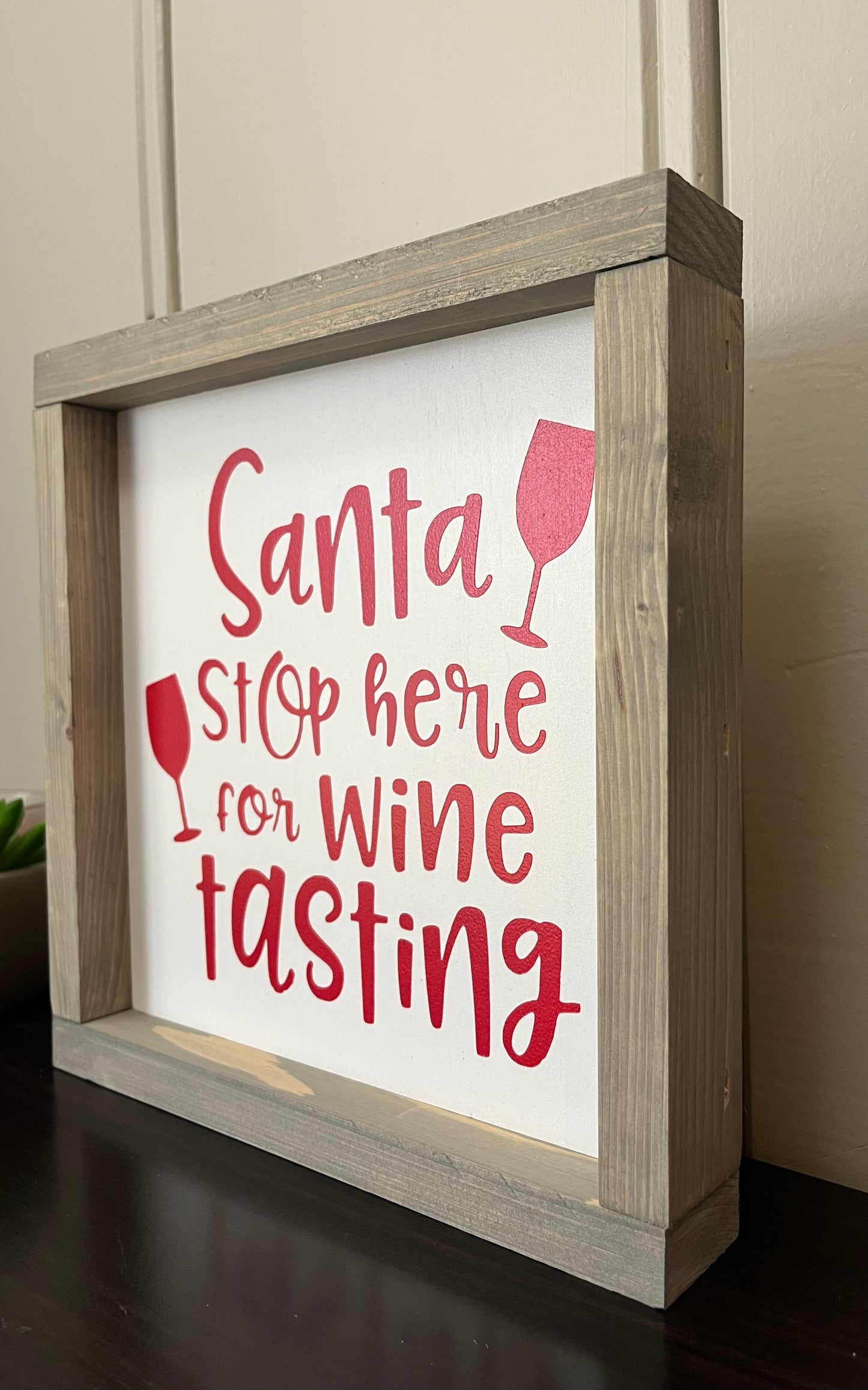 10x10" -Santa stops here for wine tasting
