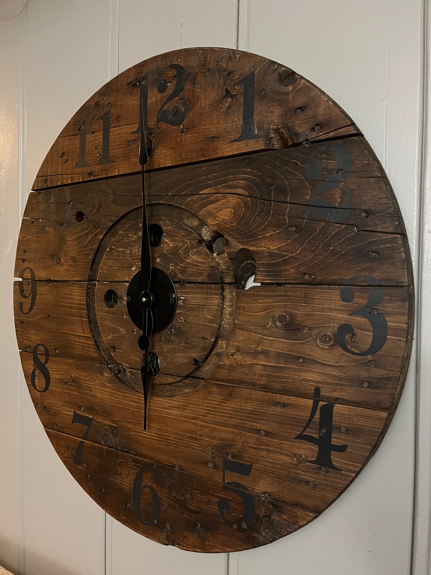 30" Indoor/Outdoor Spool Clock -Provincial