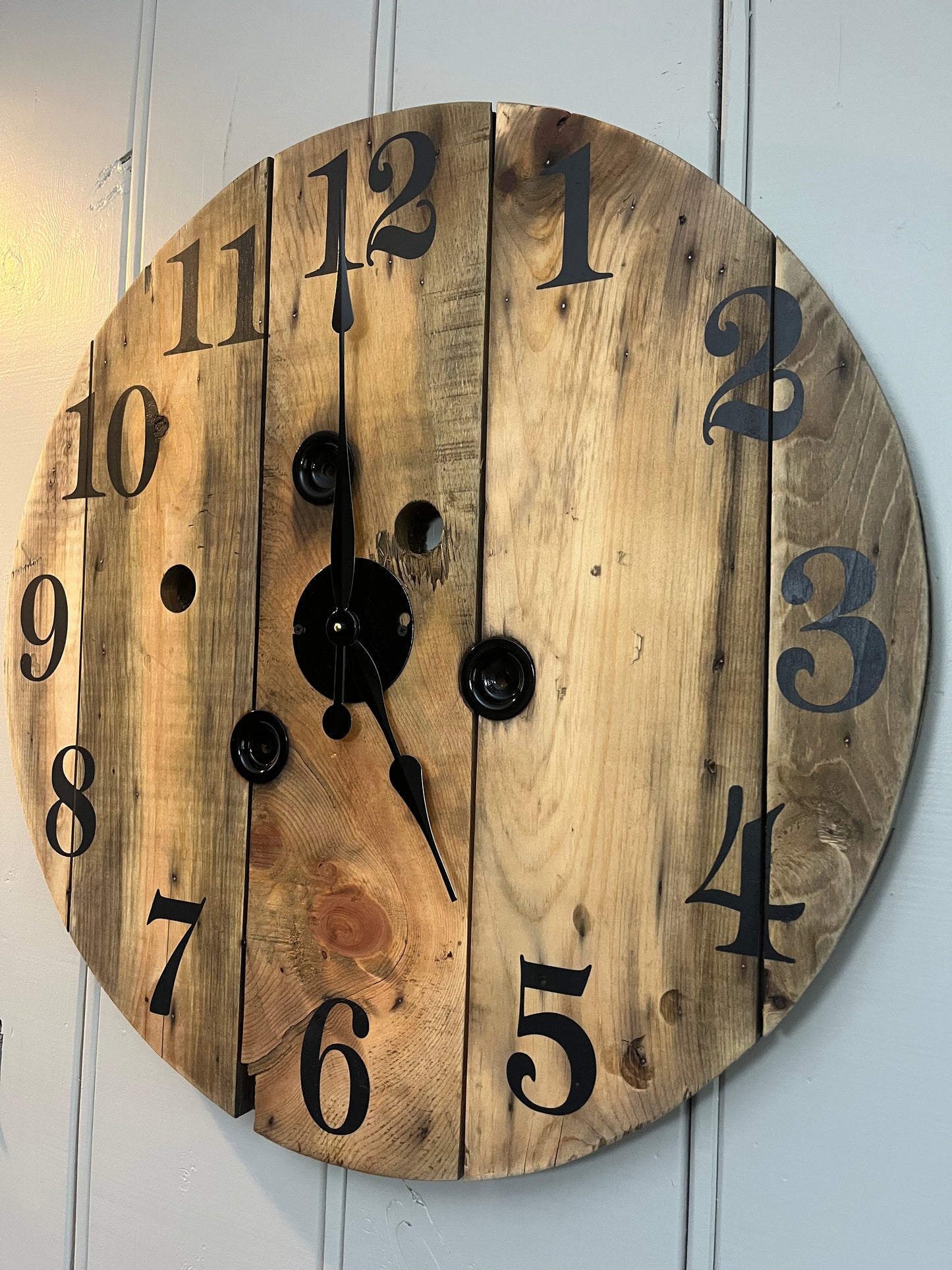 30" Spool Clock - Natural