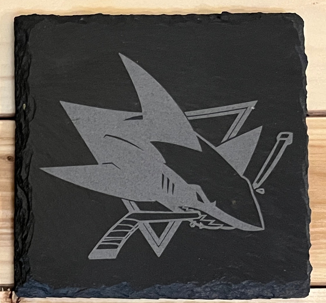 Slate Coaster - Sharks