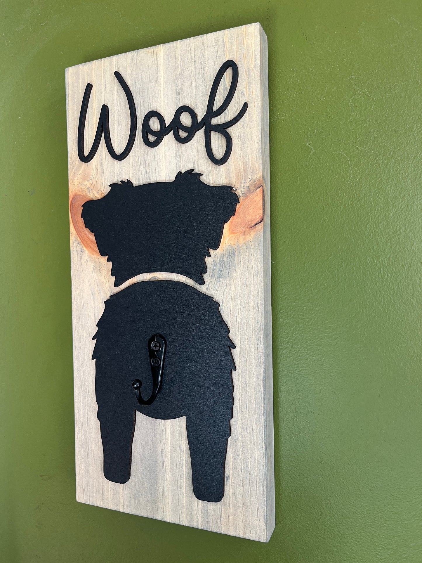 3D wood Dog leash holder