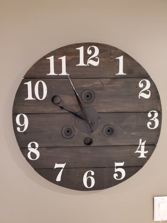 24" Spool Clock - Stained Ebony