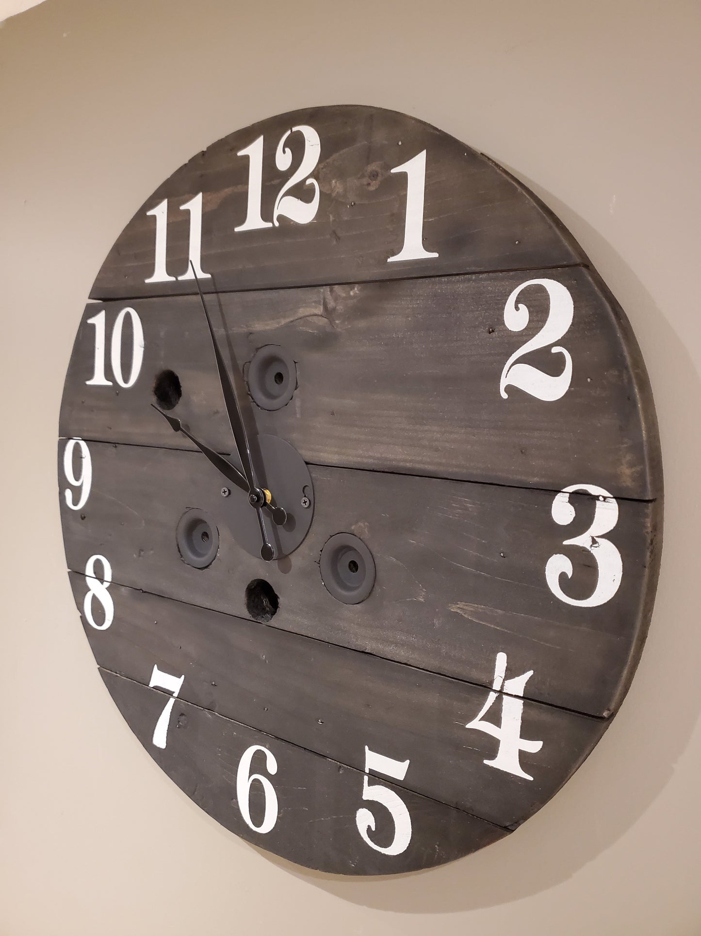 24" Spool Clock - Stained Ebony