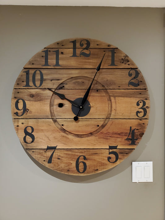 29" Spool Clock - Stained Special Walnut