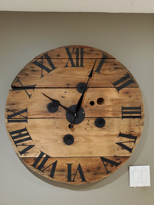29" Spool Clock - Stained Ipswich