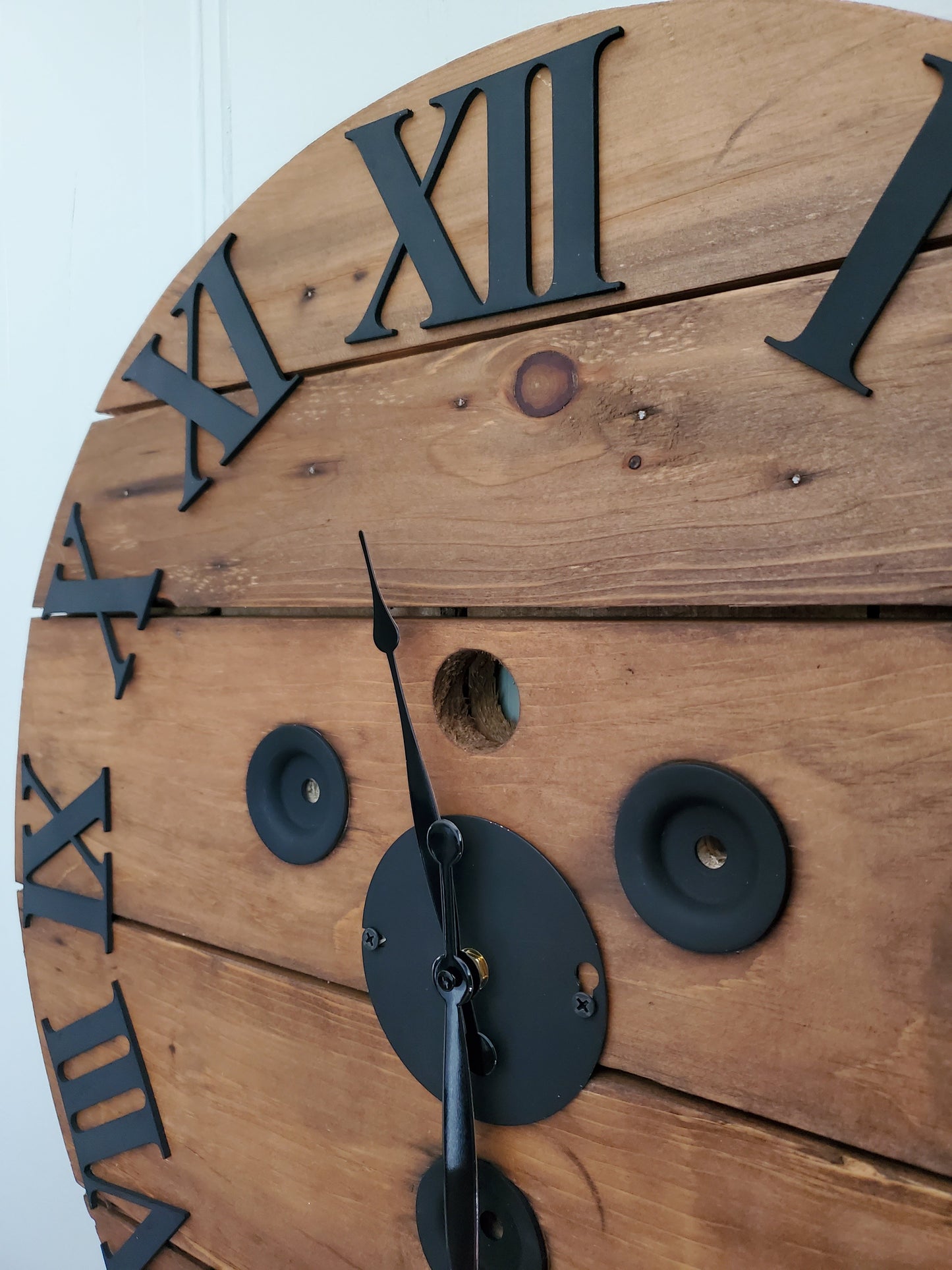 24" Spool clock -3D Wood numbers