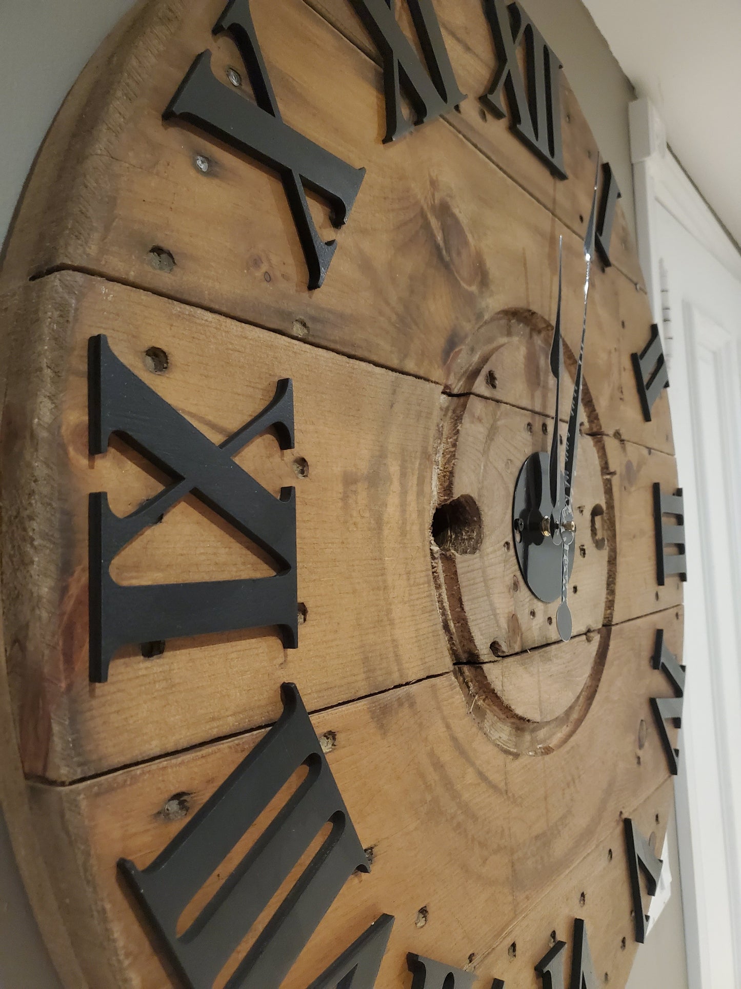 30" Spool Clock -Wood numbers -Ispwich(walnut)