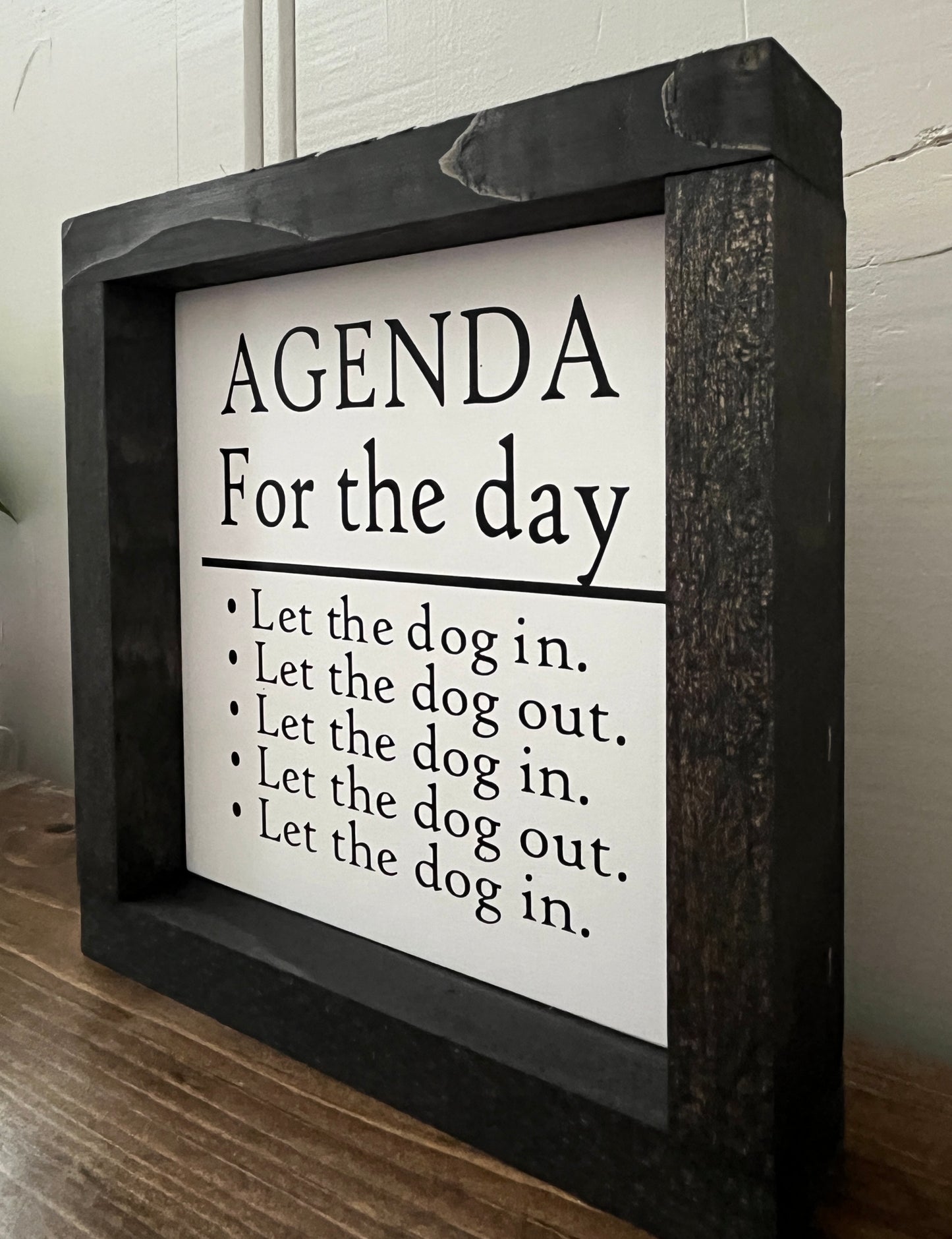 Agenda - 8" Let the dog in....let the dog out