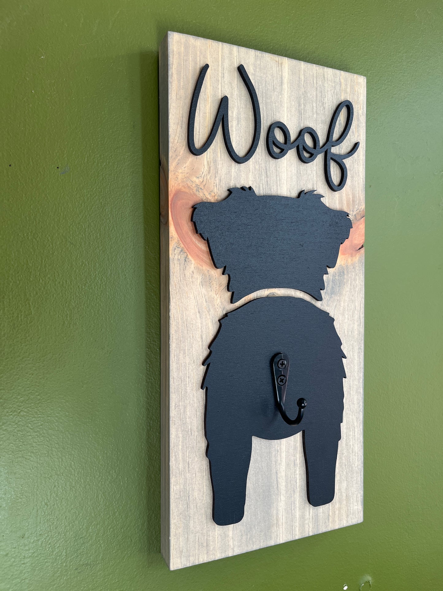 3D wood Dog leash holder