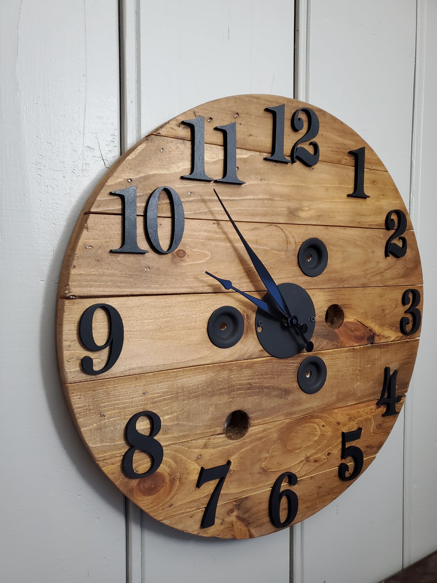 23" 3D Spool clock - Golden oak