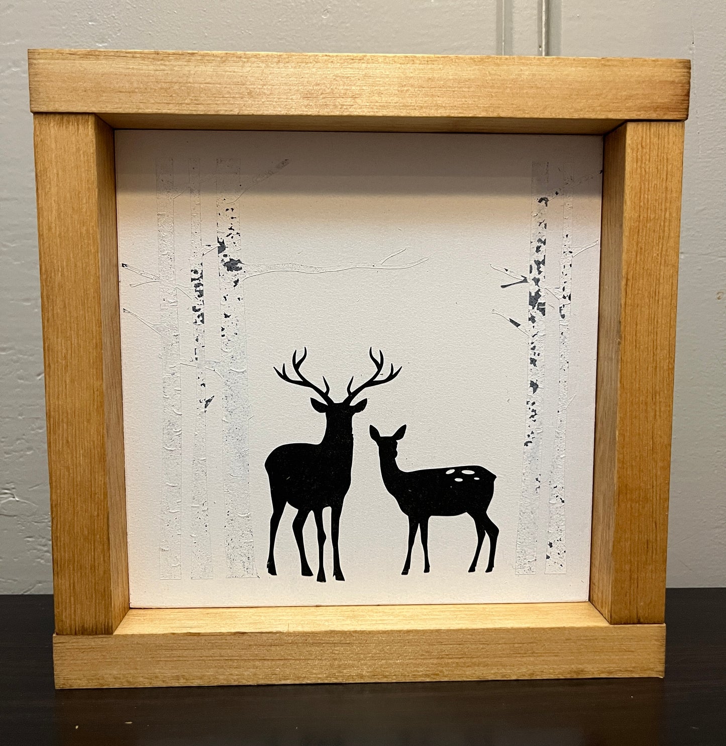 Christmas Deer-Birch trees 8"