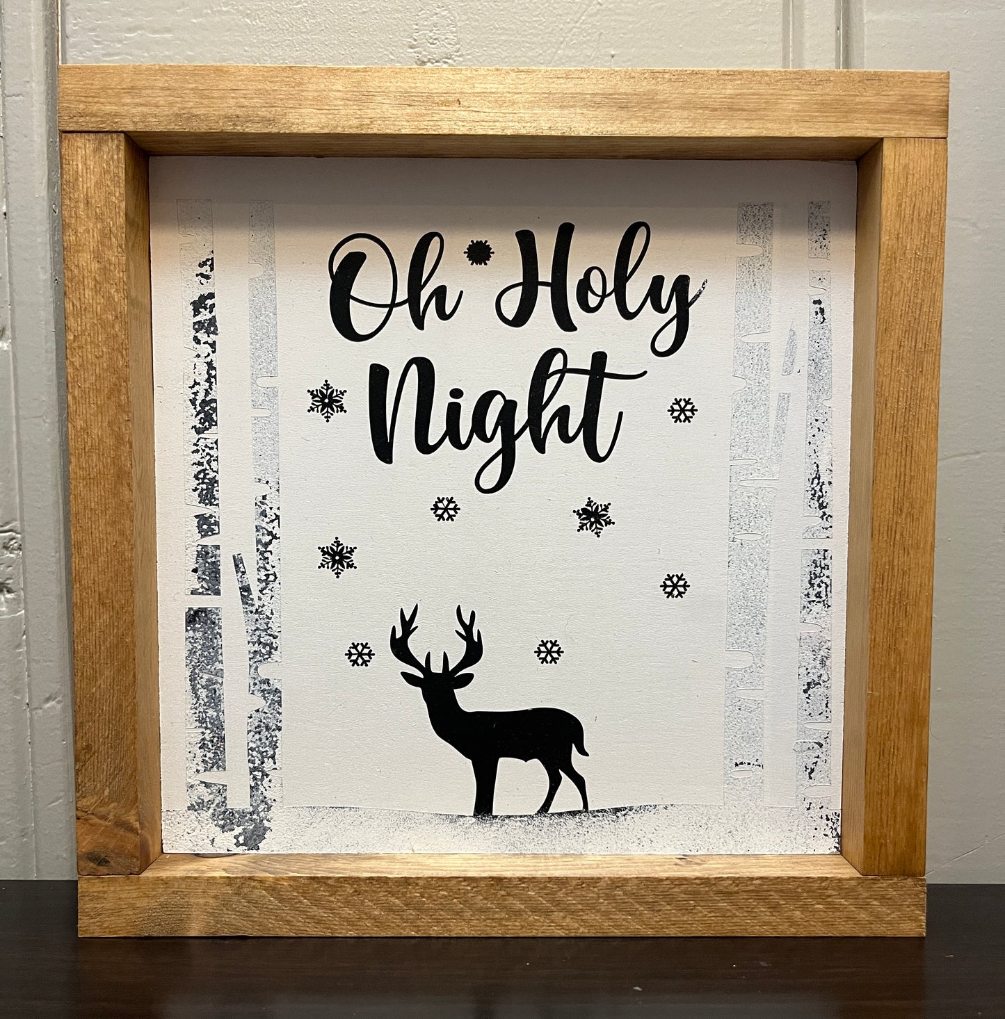 Oh Holy night Deer Birch trees 10"