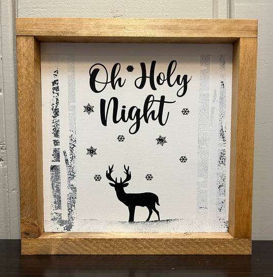 Oh Holy night Deer Birch trees 10"