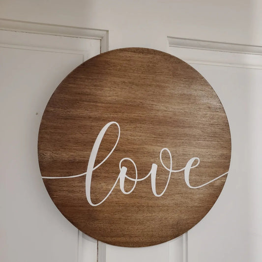 Round "Love" sign