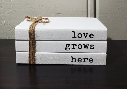 Wood Books - Love grows here