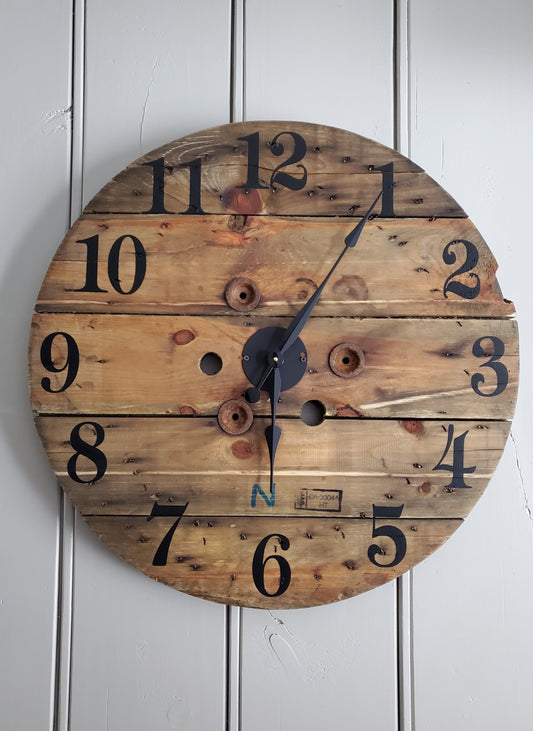 30" Rustic Spool clock