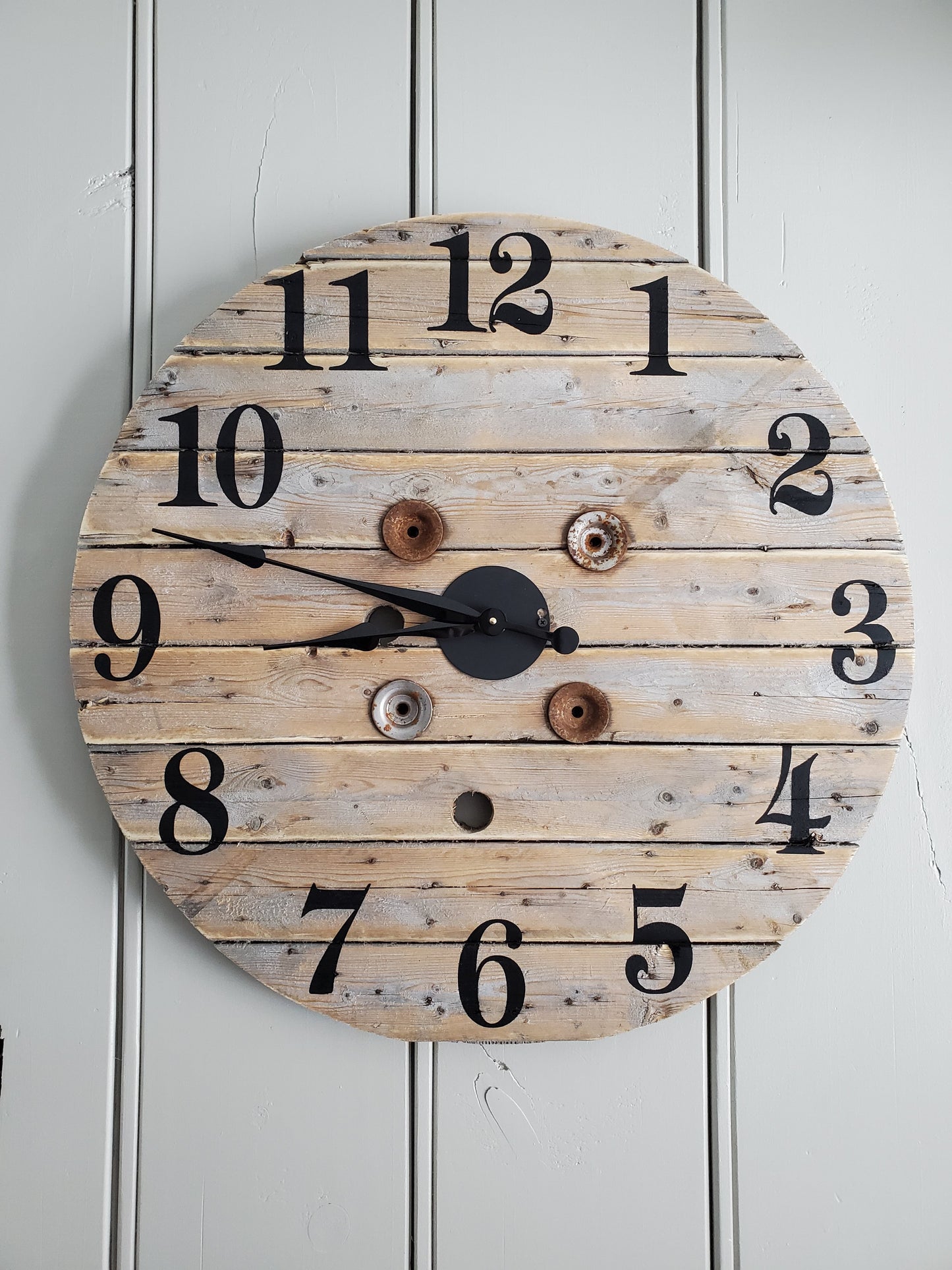 29" Spool clock- Gray/Blue tinge