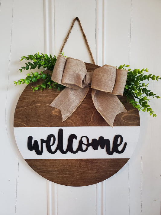 14" 3D wood Welcome Door hanger