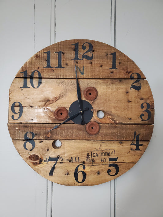 24" Rustic Spool clock