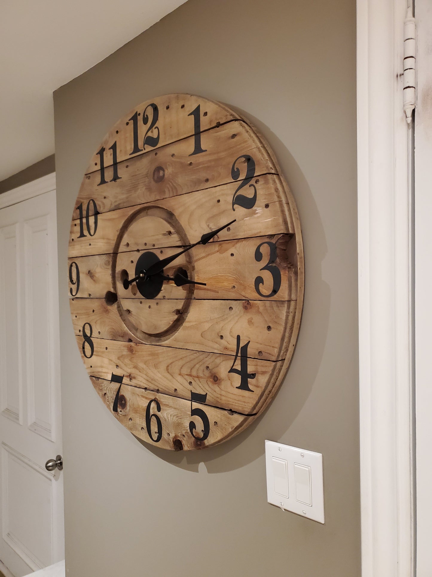 30" Spool clock - Stained Walnut