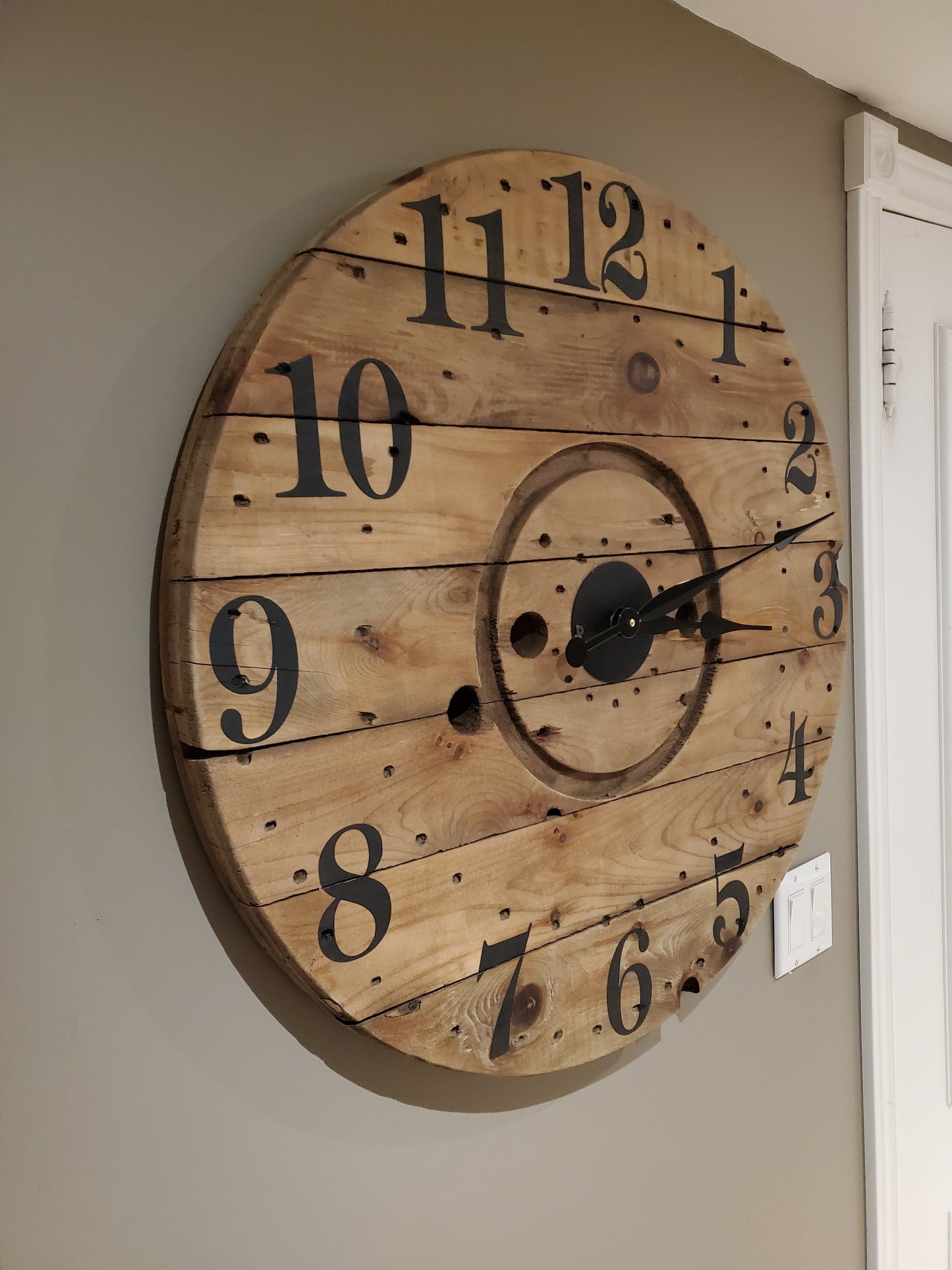 30" Spool clock - Stained Walnut