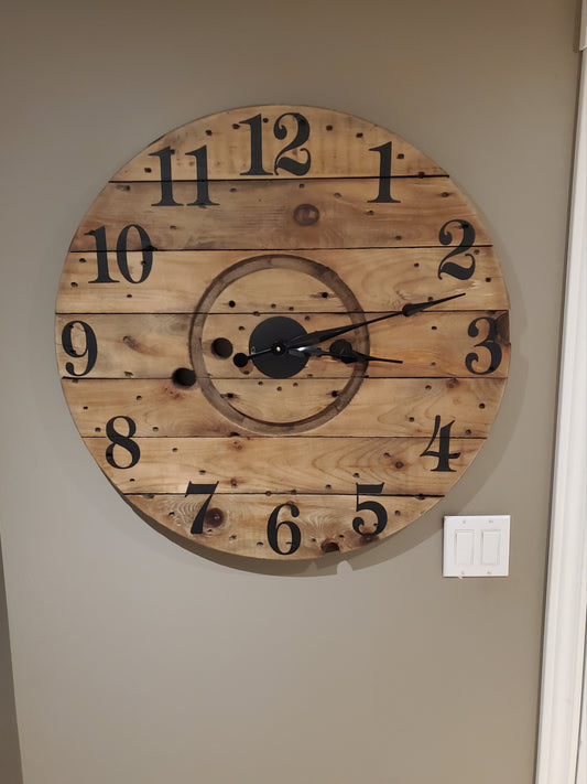 30" Spool clock - Stained Walnut