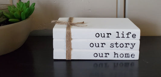 Our life, our story, our home - wood books