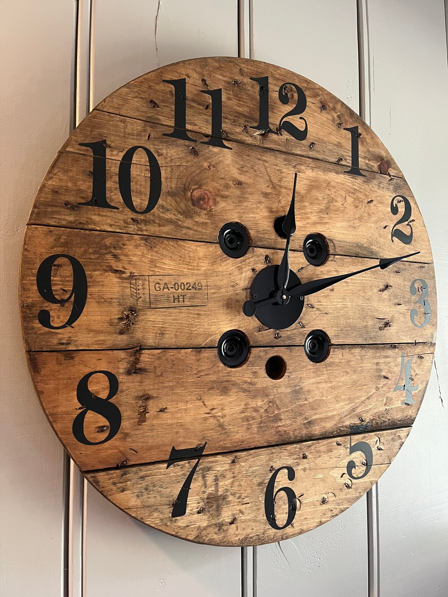 30" Spool clock - Golden Oak