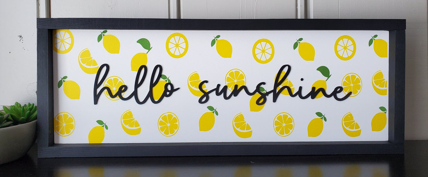 **Custom order sign*** Hello Sunshine. 3D laser cut letters