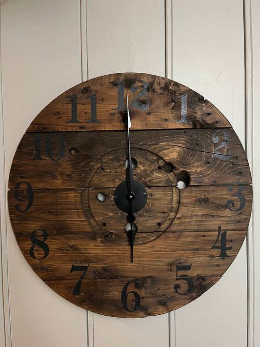 30" Indoor/Outdoor Spool Clock -Provincial