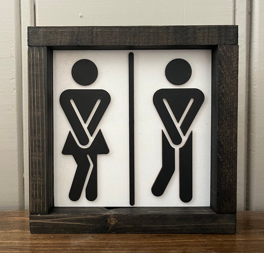3D Bathroom -stick people 8"