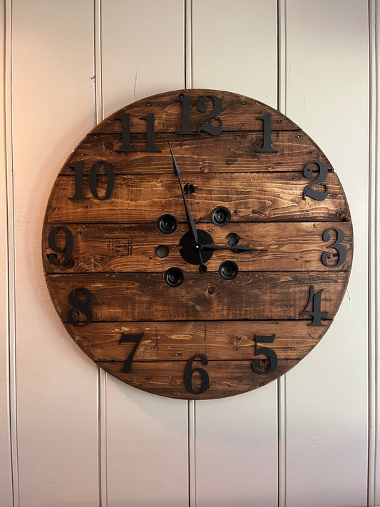 35" 3D Indoor Spool Clock - Provincial