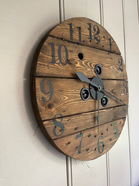 23" Indoor/outdoor Spool Clock -Provincial1