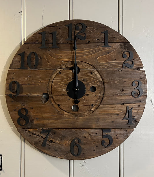 30" - 3D Spool clock - Chestnut