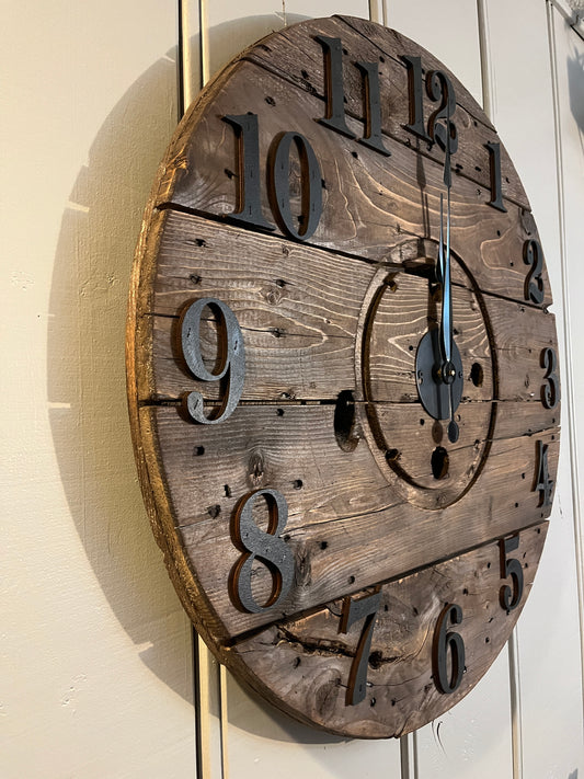 30" - 3D Spool clock - Chestnut
