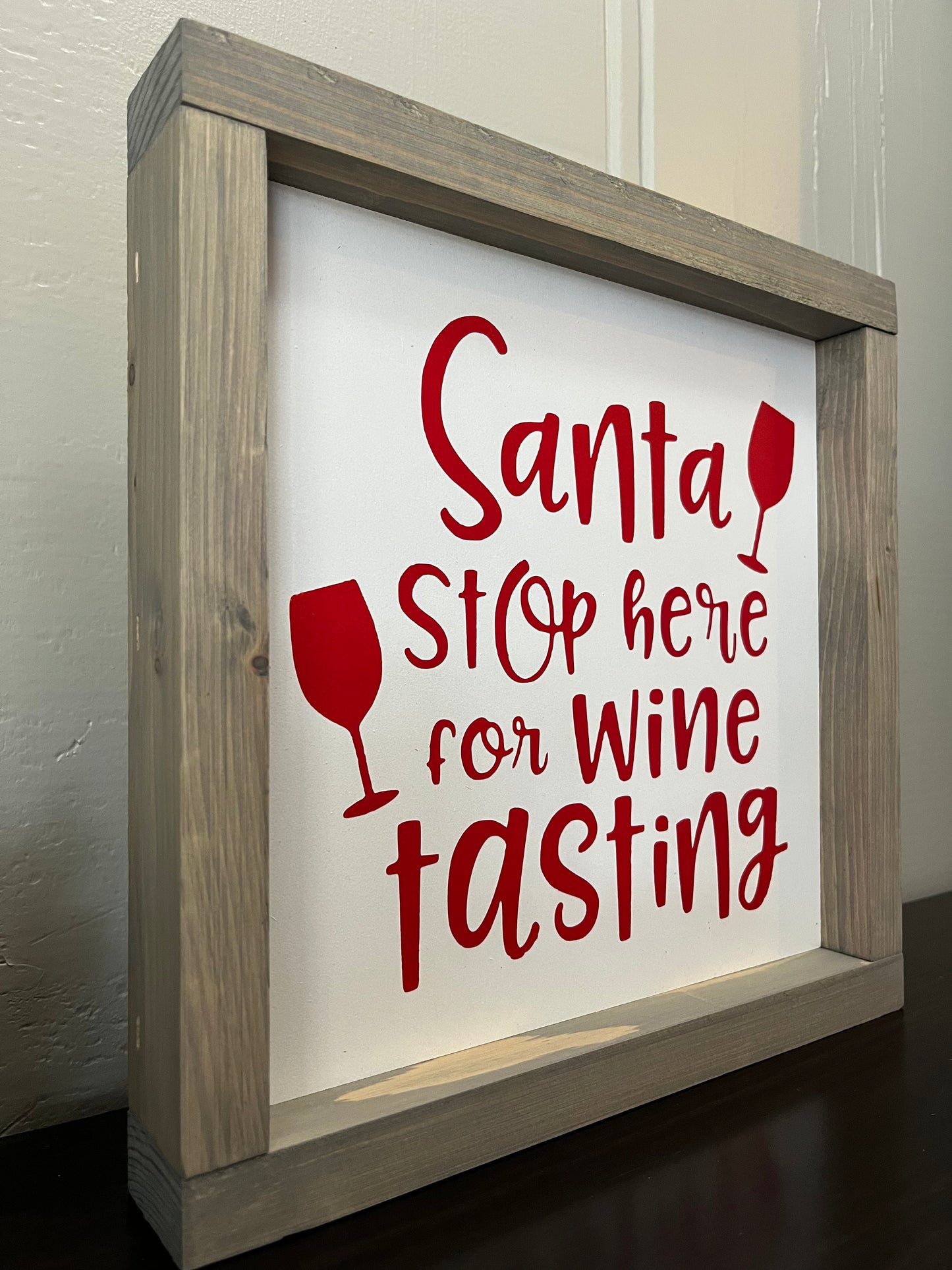 10x10" -Santa stops here for wine tasting